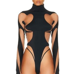 MUGLER High Neck Long Sleeve Bodysuit